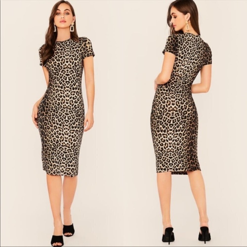 Leopard print bodycon dress